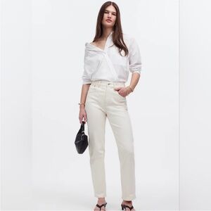 Madewell Women's Tall Straight Leg Cream Jeans